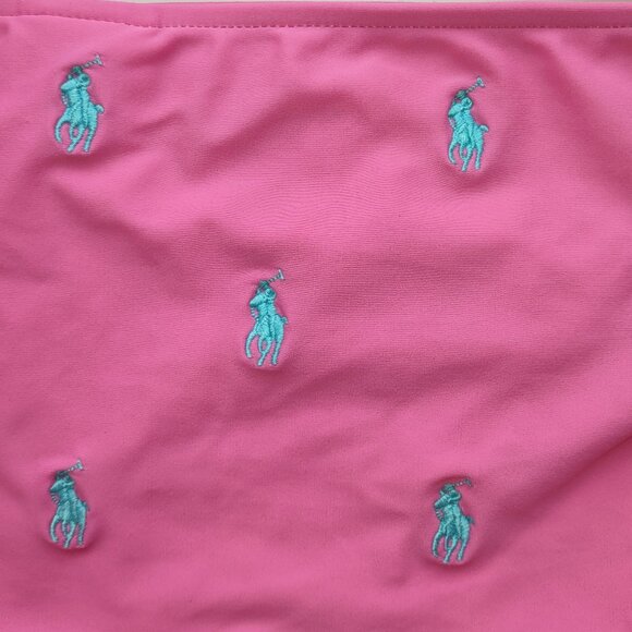 Polo Ralph Lauren Girl's 2 Pc Bikini Pink w/ White & Blue Pony Lined Size 14 EUC - Picture 9 of 9